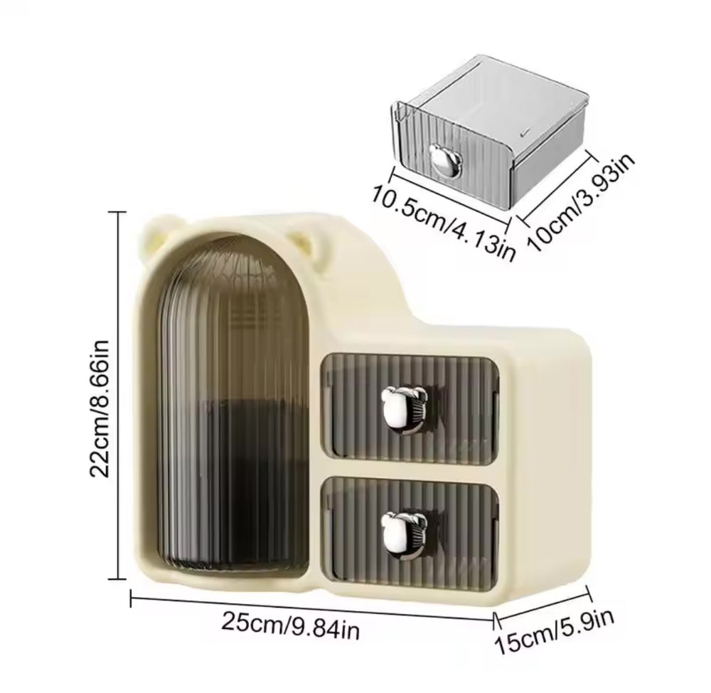 Cute Bear Desktop Makeup Organizer