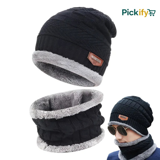 Winter Beanie Cap And Neck Warmer