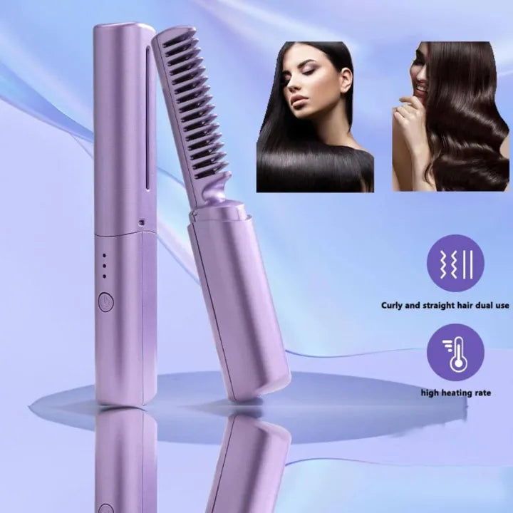 Wireless Hair Straightener Comb - USB Rechargeable