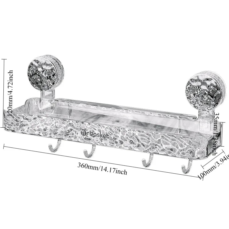 Luxury Suction Shelf With Hooks