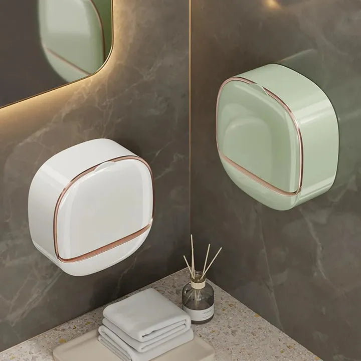 Wall Mounted Flip Cover Soap Holder