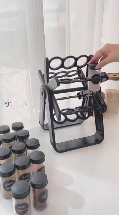 Ferris Rotating Spice Rack With 18 Glass Jars