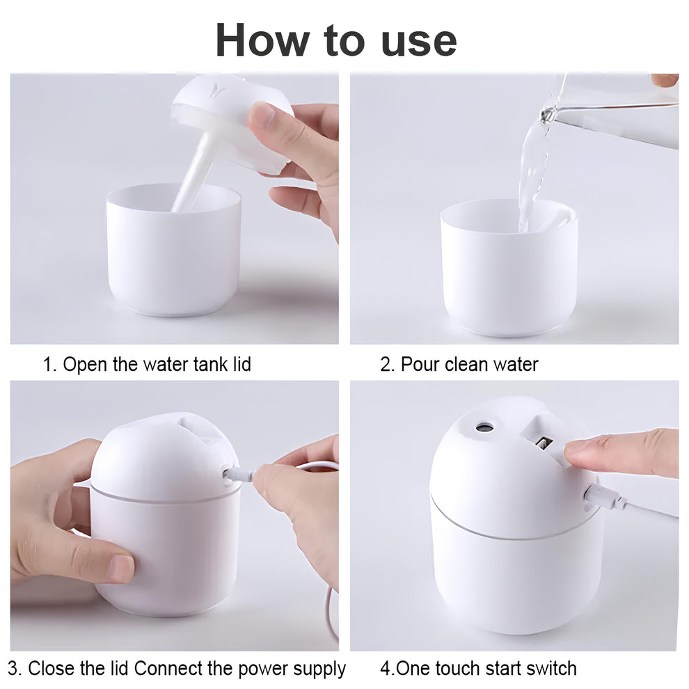 Mini Air Humidifier & Cool Mist Diffuser, 250ml
