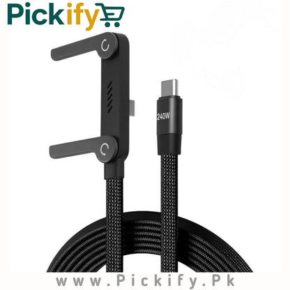 Type-C Fast Charging Cable with Phone Clamp