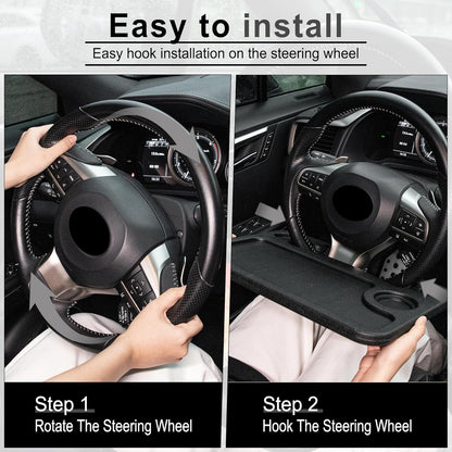 Car Steering Wheel Tray – Portable Desk for Laptop & Food