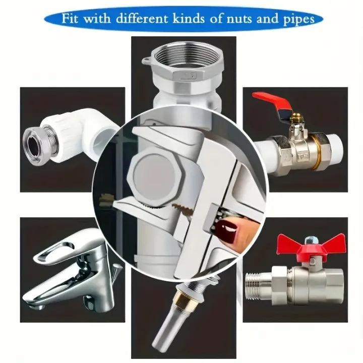 Wide Opening Adjustable Pipe Wrench