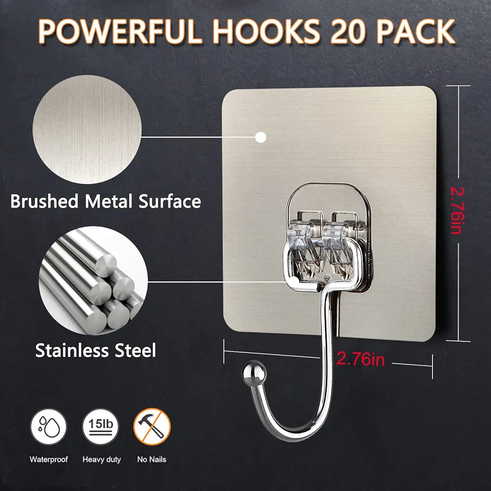 10 Pcs Strong Adhesive Hooks, High Quality Hooks