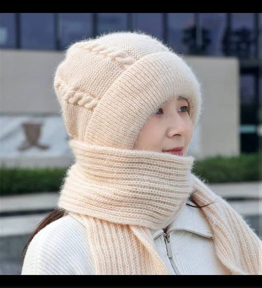 Women Winter Cap With Scarf