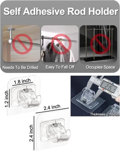 No-Drill Self-Adhesive Curtain Rod Holder