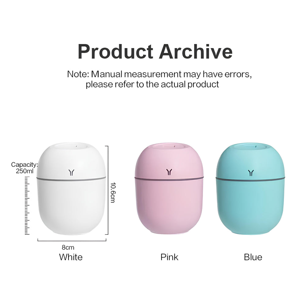 Mini Air Humidifier & Cool Mist Diffuser, 250ml