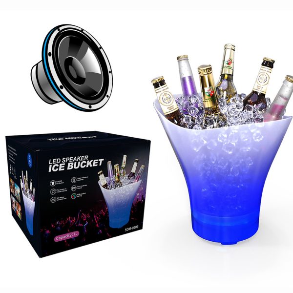 LED Ice Bucket with RGB Light & Bluetooth Speaker