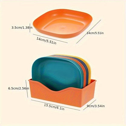Snack Square Plate, 10 Pcs