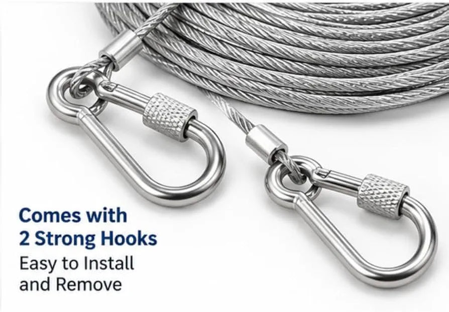 Heavy Duty Steel Clothesline Rope (10 Meter)