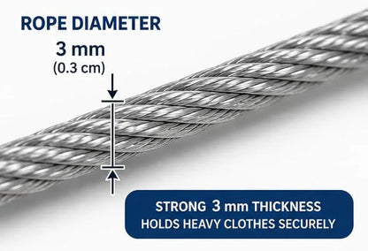 Heavy Duty Steel Clothesline Rope (10 Meter)