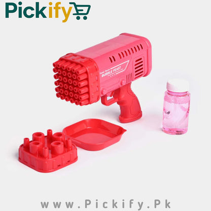 Bubble Machine Gun Toy for Kids, 36 / 8 Holes