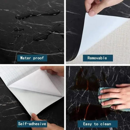 Self-Adhesive Black Marble Sheet