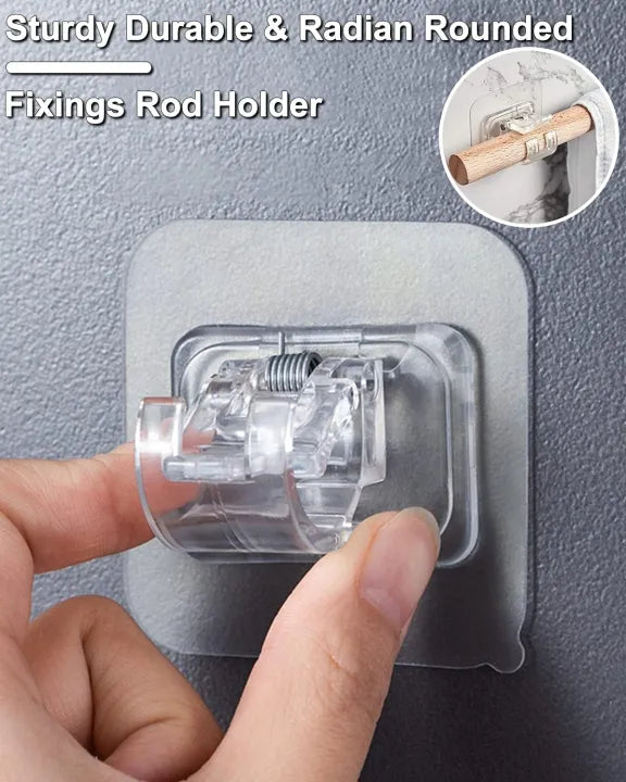 No-Drill Self-Adhesive Curtain Rod Holder