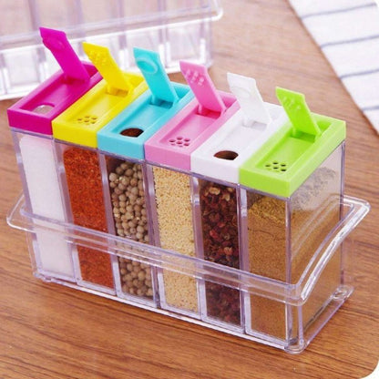 6 PCs Transparent Spice Box