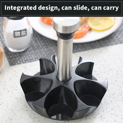 6-Piece Revolving Glass Spice Rack Set