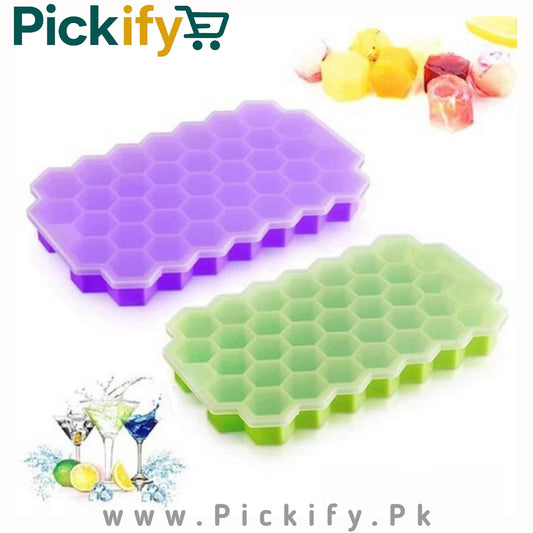 Silicone Ice Cube Tray with Lid Cover