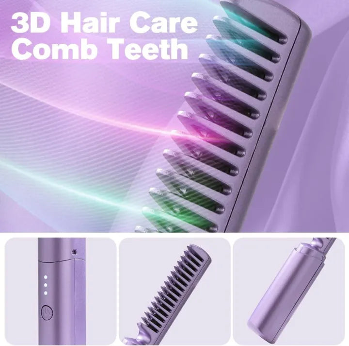 Wireless Hair Straightener Comb - USB Rechargeable