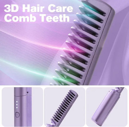 Wireless Hair Straightener Comb - USB Rechargeable