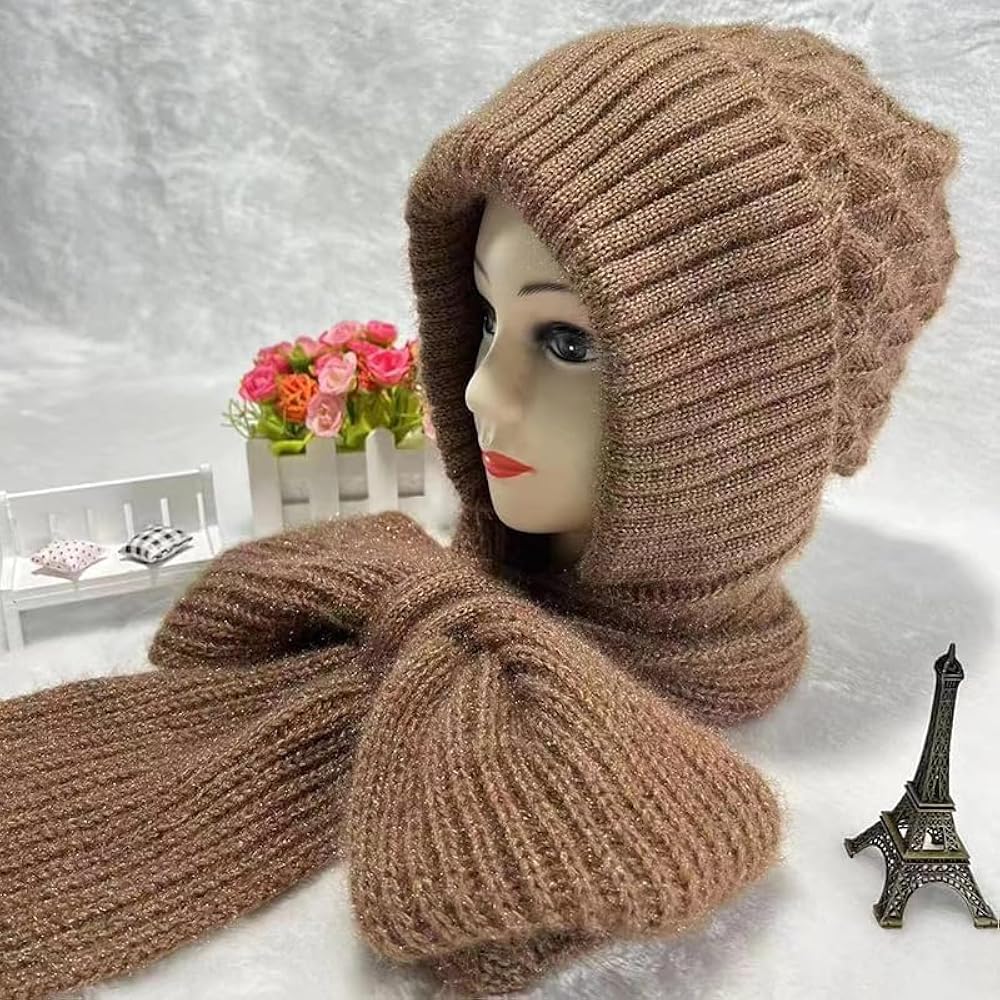 Women Winter Cap With Scarf