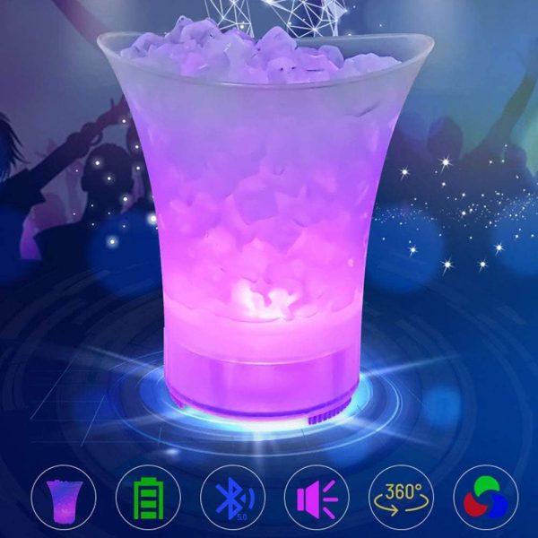 LED Ice Bucket with RGB Light & Bluetooth Speaker