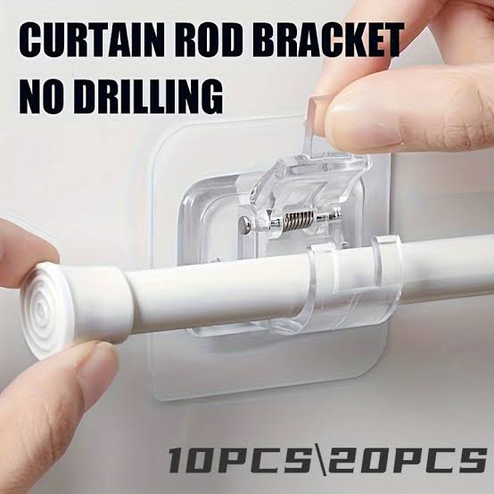 No-Drill Self-Adhesive Curtain Rod Holder