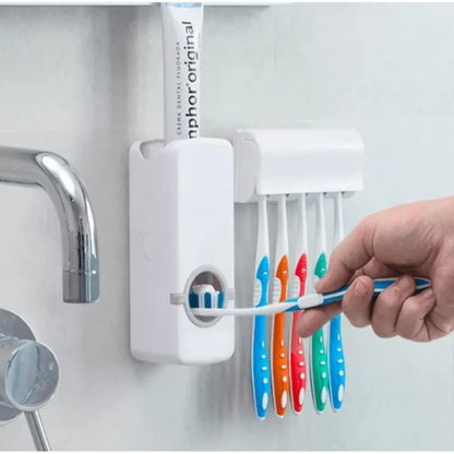 Automatic Toothpaste Dispenser & Toothbrush Holder
