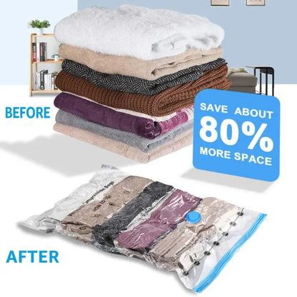 5-Piece Vacuum Storage Bags, With Manual Hand Pump