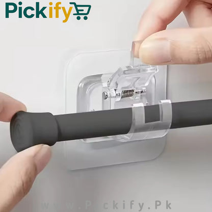 No-Drill Self-Adhesive Curtain Rod Holder