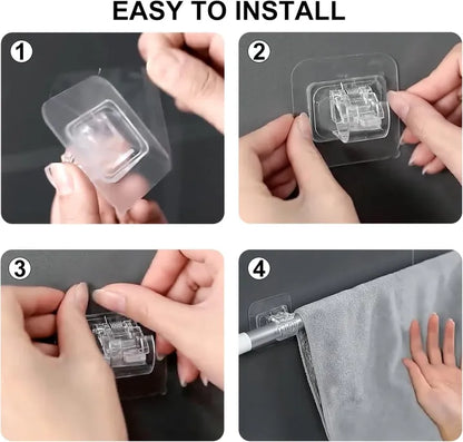 No-Drill Self-Adhesive Curtain Rod Holder