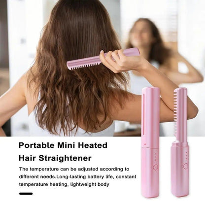 Wireless Hair Straightener Comb - USB Rechargeable