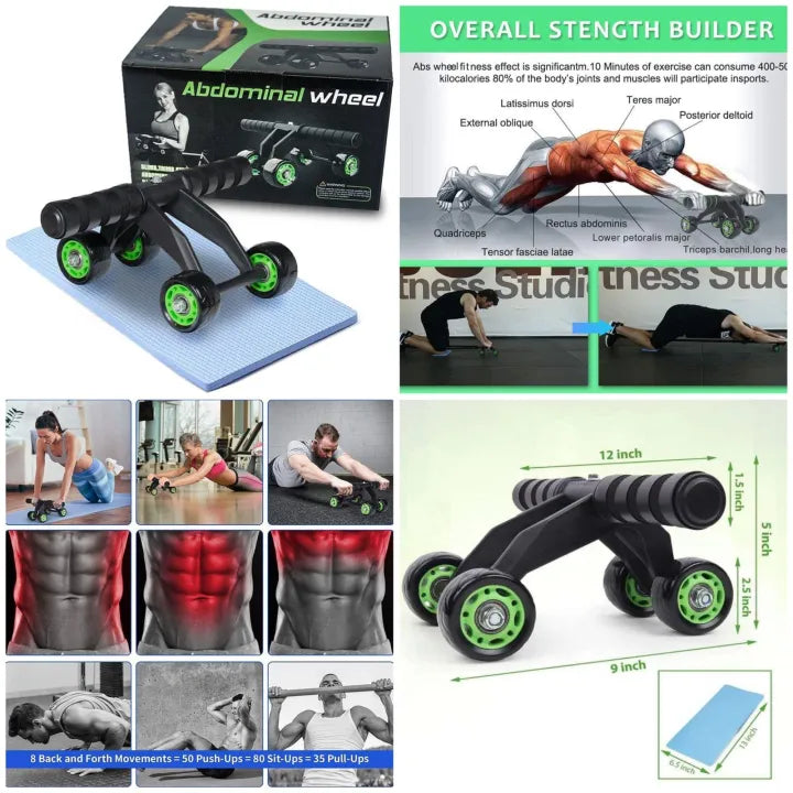 4-Wheel Anti-Slip Abdominal Roller