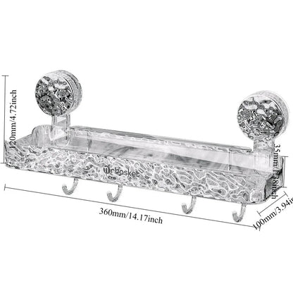 Luxury Suction Shelf With Hooks