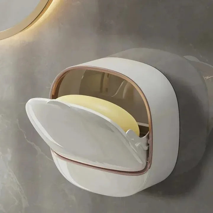 Wall Mounted Flip Cover Soap Holder