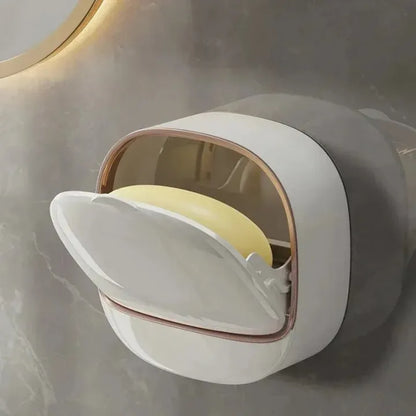 Wall Mounted Flip Cover Soap Holder