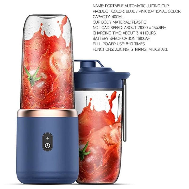 Portable Juicer & Blender Cup - 400ml, for Smoothies & Milkshakes
