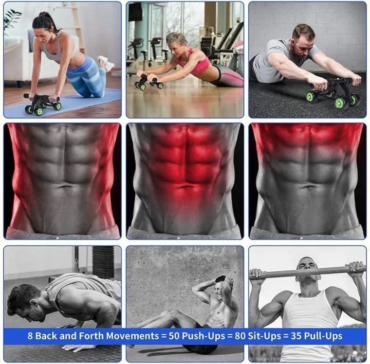 4-Wheel Anti-Slip Abdominal Roller