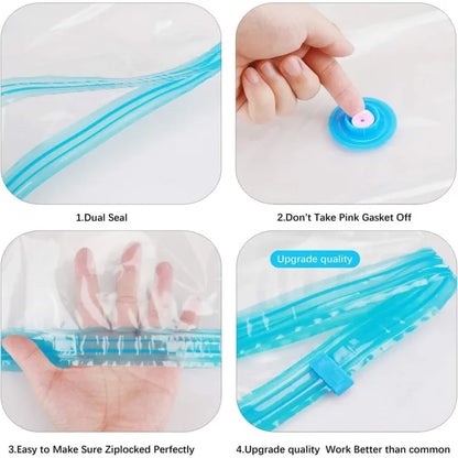 5-Piece Vacuum Storage Bags, With Manual Hand Pump