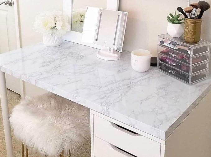 Self-Adhesive White Marble Sheet