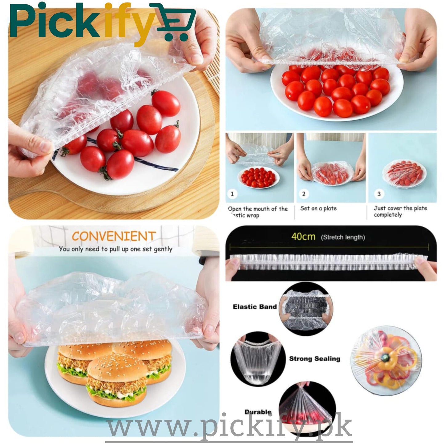100 Pcs Food Cover Polythene Covers