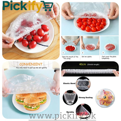 100 Pcs Food Cover Polythene Covers