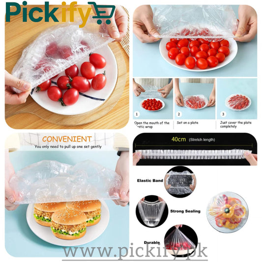 100 Pcs Food Cover Polythene Covers