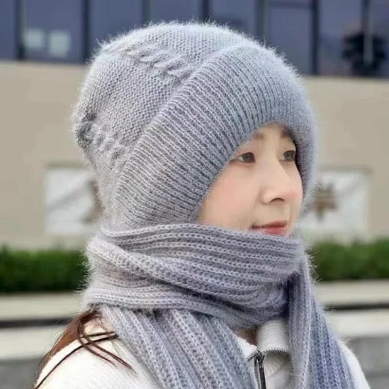 Women Winter Cap With Scarf