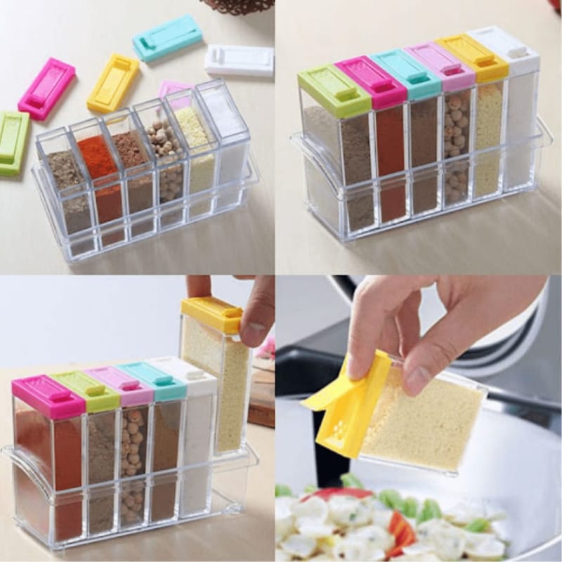 6 PCs Transparent Spice Box