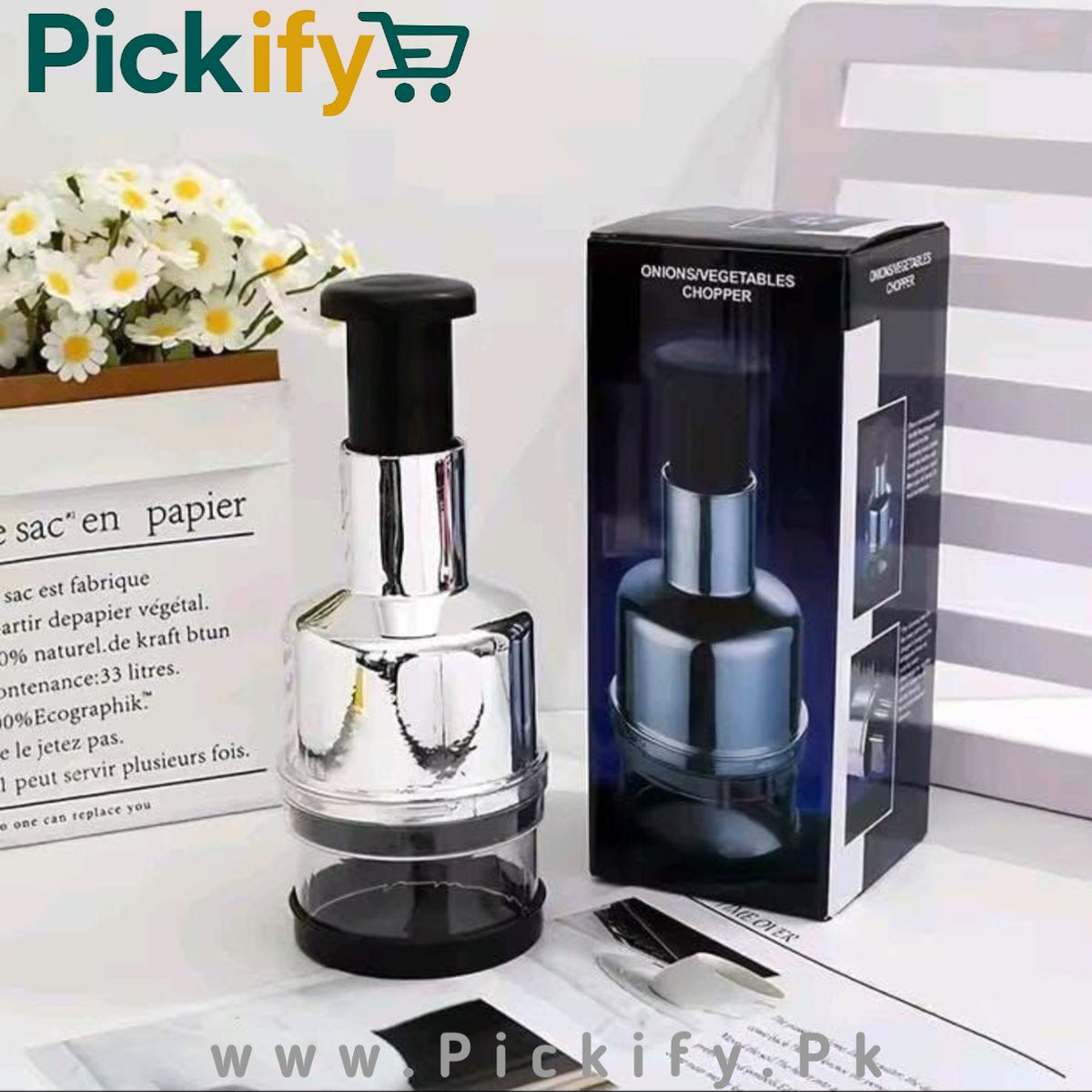 Manual Stainless Steel Onion & Vegetable Chopper