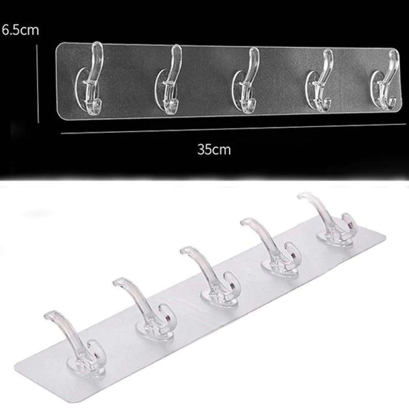Self-Adhesive Transparent Hook Patti, Pack Of 2