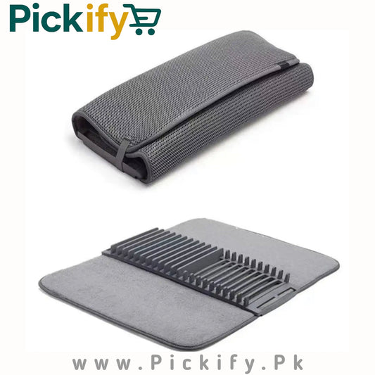 Foldable Dish Drying Mat with Rack